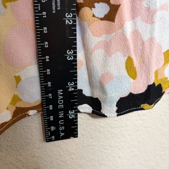 Loft Dress Women's Petite 00 Printed Shift Short Sleeve Career Lightweight - Picture 6 of 9